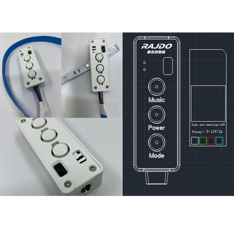RGB 宁波智能七彩控制器 BLE智能蓝牙幻彩灯方案 智能蓝牙5.1照明灯控方案 跑马灯串解决方案