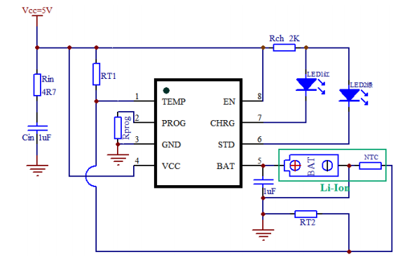 36V/1A 宁波单节锂离子电池充电器 TC4059