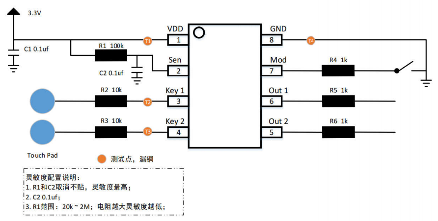JT8022A电容式二按键触摸IC参数怎样？宁波2键触摸芯片有那些？