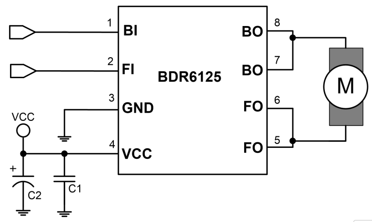 3.0V-18.0V大功率直流电机驱动芯片BDR6125,宁波双向电机驱动IC 持续电流 4.50A，峰值 7.5A