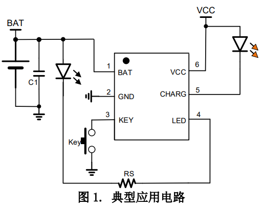 单节锂离子电池供电的LED轻触三功能驱动芯片，带充放电管理的轻触三功能宁波LED驱动芯片 YX8283A
